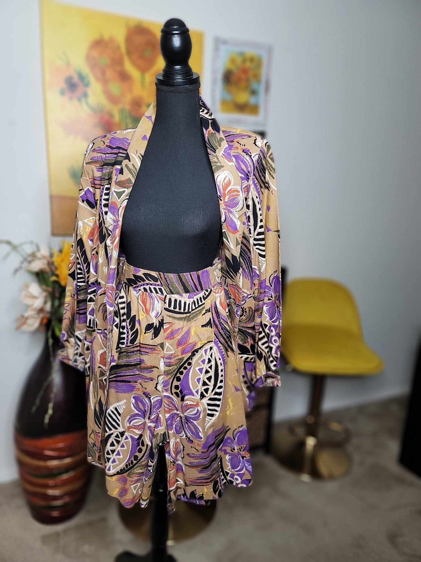 Tropical Grape Punch Blazer Short Set