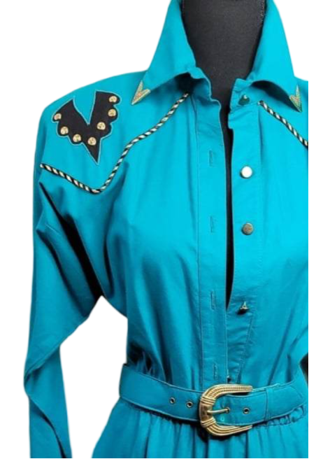 Western Teal Dress Teal