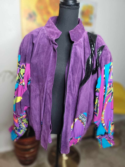 90s Vibe Mix Media Hip Hop Jacket