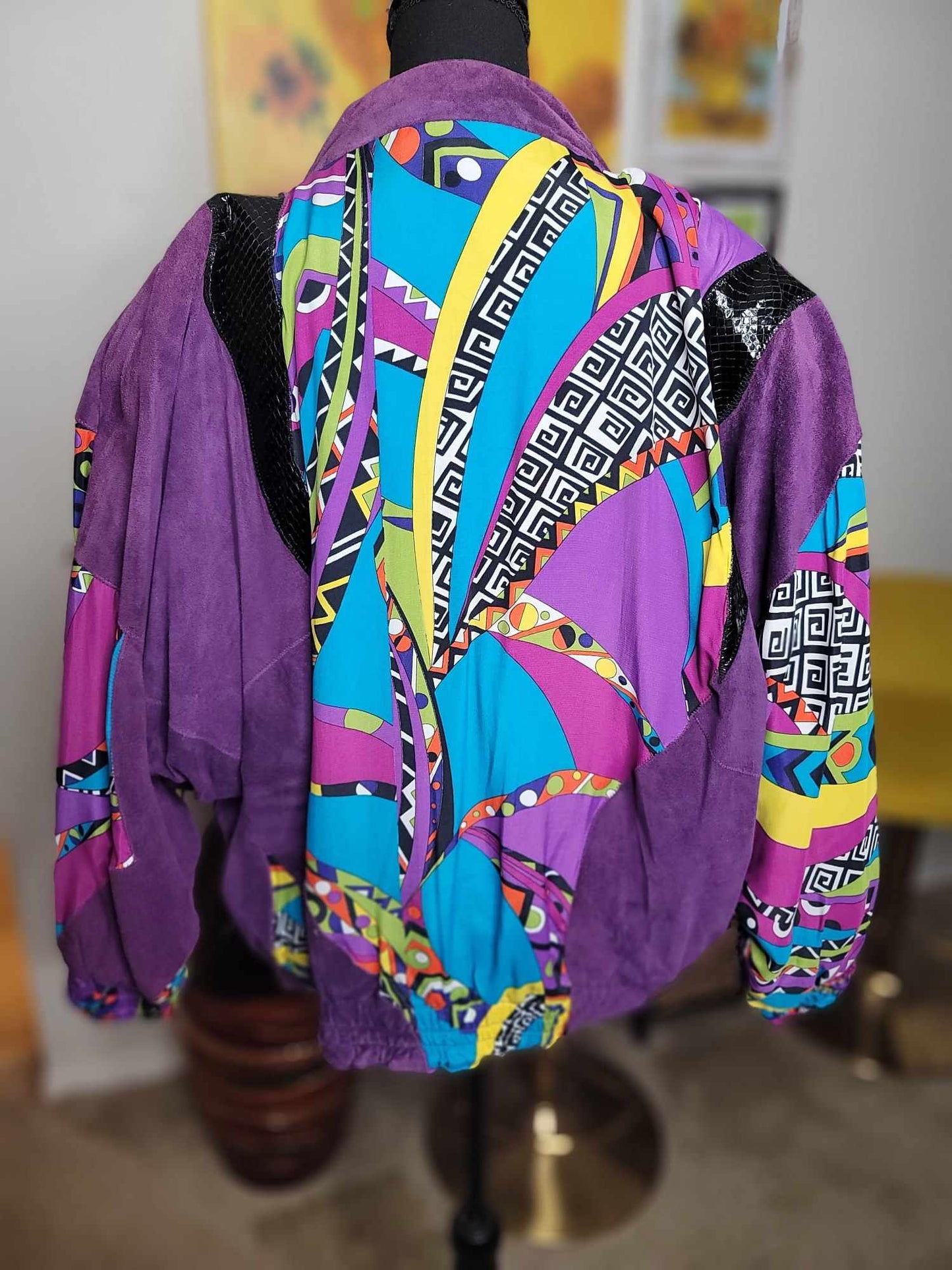 90s Vibe Mix Media Hip Hop Jacket