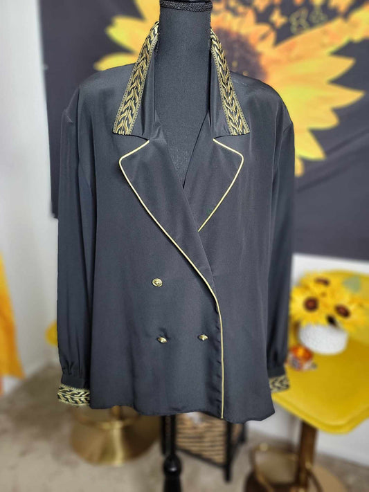 Golden Black Double Breast Shirt