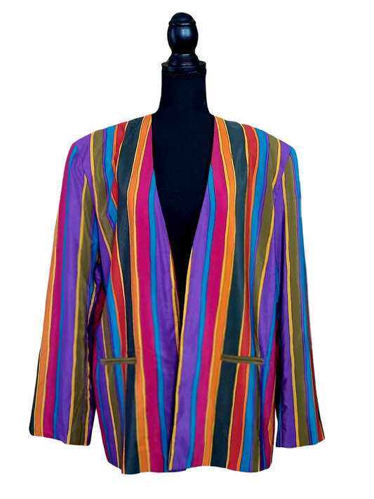 Silky Striped Blazer