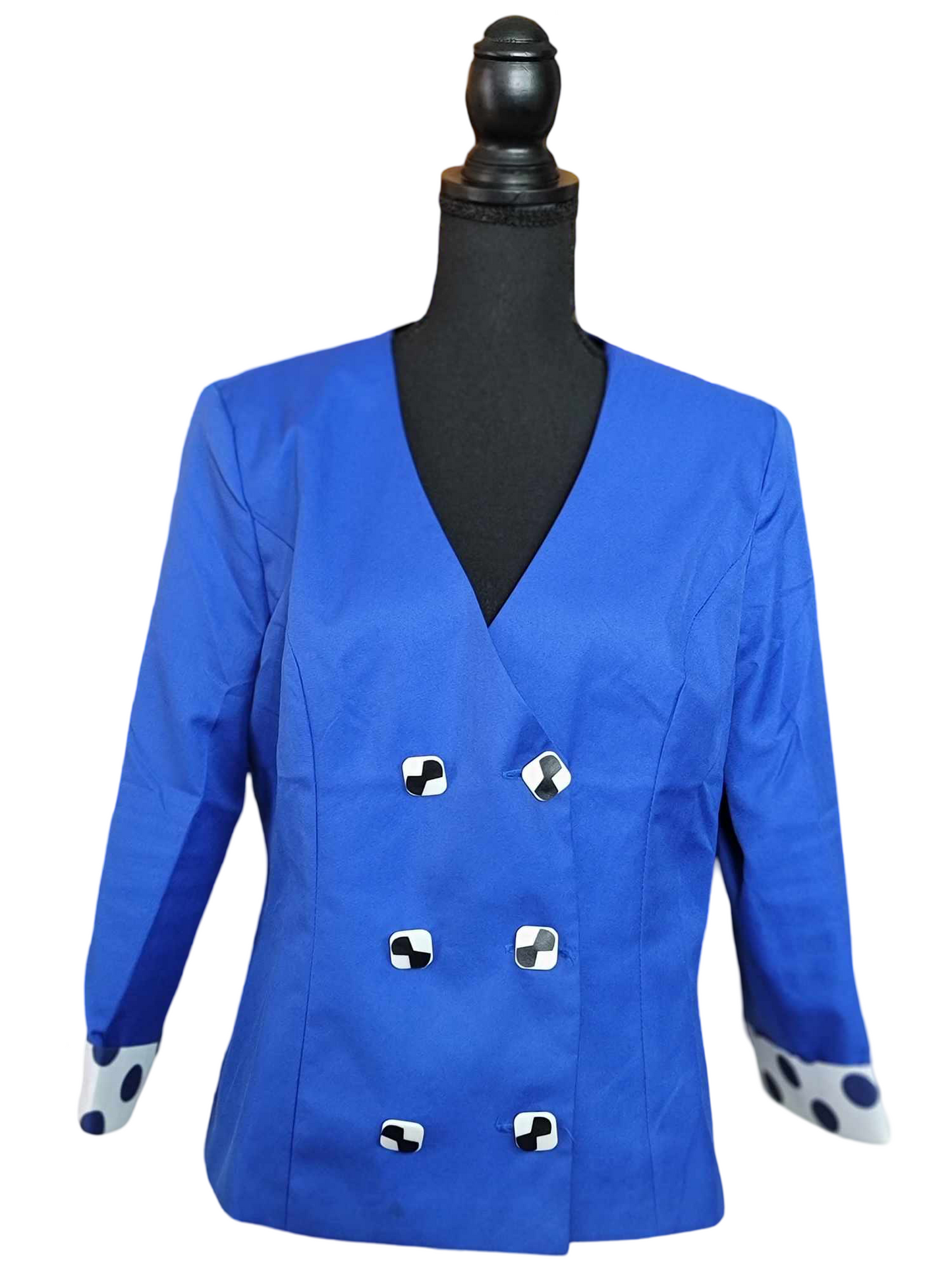 Bow Tie Button Blue Blazer