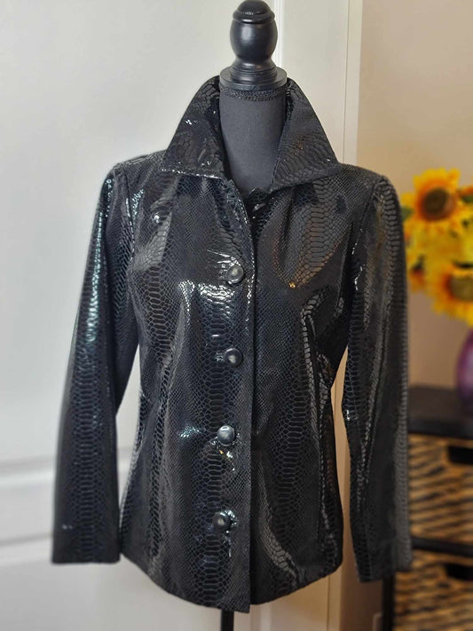 Chico Patent Leather Reptile Embossed Jacket