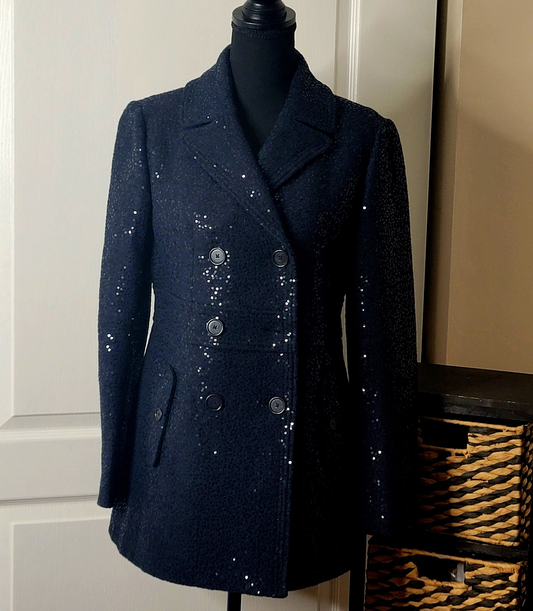 Loft Navy Sequin Peacoat