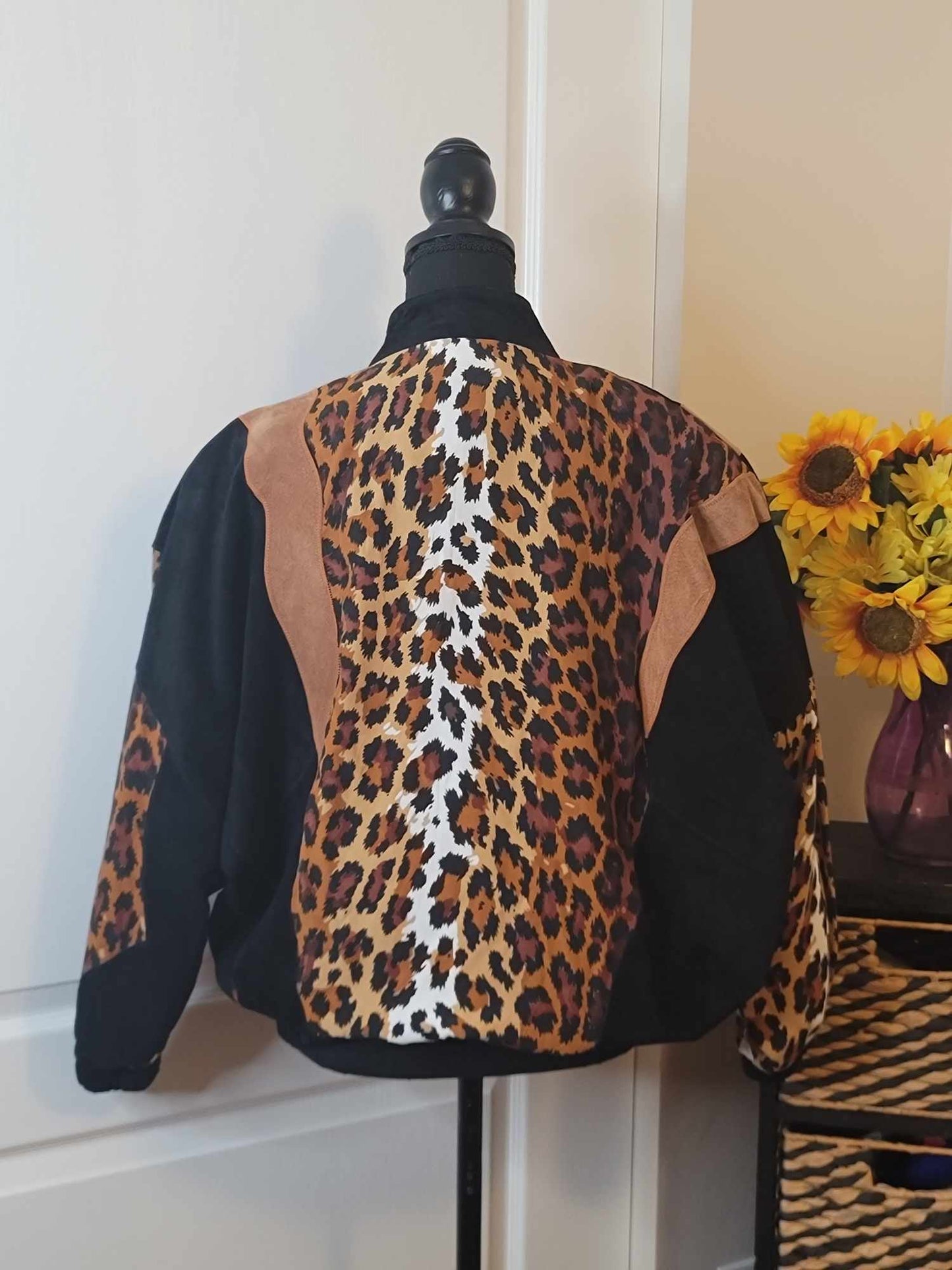 Cache Animal Print Genuine Suede Jacket