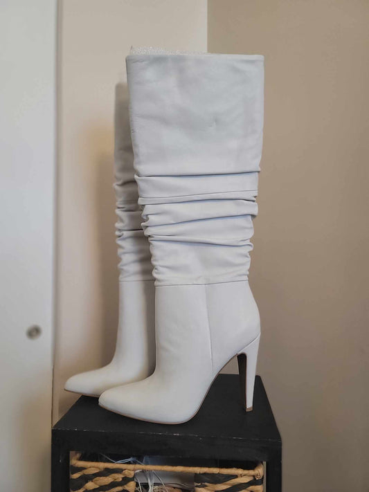 Steve Madden White Leather Boots