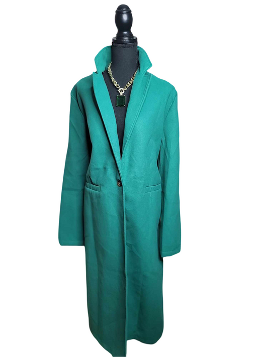 Felt Trench Coat Green